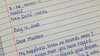 Write a letter to your friend congratulating himher on her success in class 12 board exam English [upl. by Neelram]