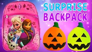 FROZEN SURPRISE BACKPACK  Barbie Monster High Lego Zelfs Princess Play Doh Egg MLP [upl. by Certie867]