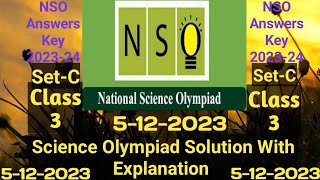 NSO Class 3 Solution 5122023  Science Olympiad Answer Key Class 3  NSO Class 3 Answer Key [upl. by Aehsal429]