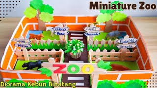 Membuat Maket Kebun Binatang  Diorama Kebun Binatang dari Kardus Bekas  Miniature Zoo Model [upl. by Ahcarb]