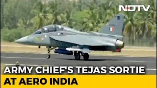 Army Chief Flies In MadeInIndia Tejas Fighter Jet For The First Time [upl. by Romonda610]