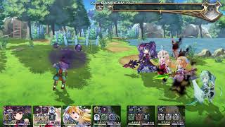 Another Eden Mayor battle  Exploiting Milshas Delphini stack Turn End attack [upl. by Yretsym]