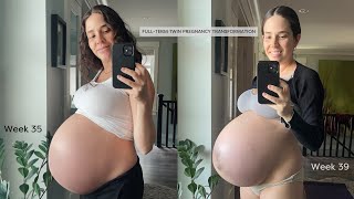 TWIN PREGNANCY TRANSFORMATION WEEK BY WEEK  15 to 40 Weeks Fullterm [upl. by Meador]