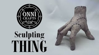 Sculpting Thing from Wednesday  Polymer clay sculpture [upl. by Arutak]