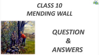 MENDING WALL II QUESTION ANSWERS II CLASS 10 ENGLISH KSEEB II 1ST LANGUAGE II THE TUTOR [upl. by Drahnreb190]