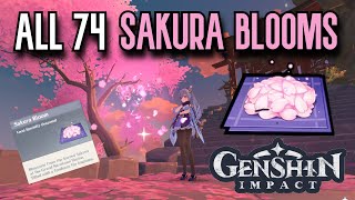 ALL 74 Sakura Bloom Locations  Complete Guide amp Efficient Route  Genshin Impact Inazuma [upl. by Nador]