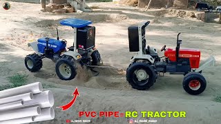 DIY remote control swaraj 744 tractor from dc motor using pvc pipe [upl. by Eadas841]