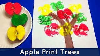 Apple Print Trees  Preschool and Kindergarten Art Project [upl. by Irat]