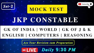 JKP CONSTABLE Mock Test  FREE LIVE MOCK TEST SERIES  Mock Test No 2  TheAspirants01 [upl. by Orling]