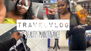 BEAUTY MAINTENANCE HOLIDAY VLOG  HAIR APPOINTMENT  LASHES amp NAILS [upl. by Ayote]