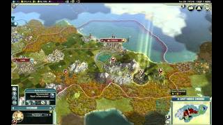 Civilization 5 big city Size 30 City and a City State with 2 Citys [upl. by Atinuahs644]