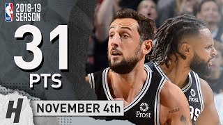 Patty Mills amp Marco Belinelli Highlights Spurs vs Magic 20181104  31 Pts Combined [upl. by Berlauda]