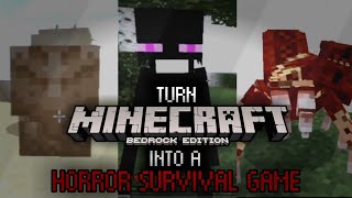 HOW I MADE MINECRAFT BEDROCK EDITION into a HORROR survival GAME [upl. by Leahcin]