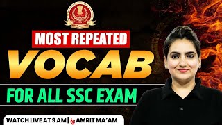 VOCAB FOR ALL SSC EXAMS  VOCABULARY MOST COMMON WORDS IN ENGLISH  VOCABULARY BY AMRIT MAM [upl. by Boylston]