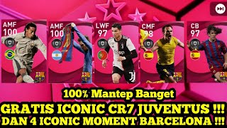 ICONIC MOMENT CR7 JUVENTUS amp 4 FULL ICONIC BARCELONA GRATIS  INI MANTEP BANGET  PES 2021 MOBILE [upl. by Atinod]