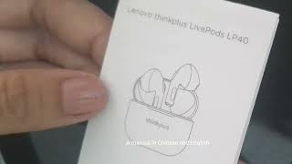 Unboxing  Lenovo Thinkplus LivePods LP40 [upl. by Atiekan]