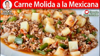 CARNE MOLIDA A LA MEXICANA  Vicky Receta Facil [upl. by Bahner]