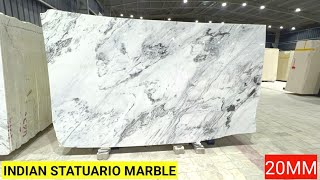 Indian Statuario Marble 20MM  Statuario Marble Flooring  Statuario Marble Price  Satvario Marble [upl. by Esdnil]