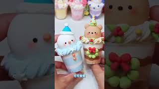 Clay transformation of tasting cups to transform Christmas ice cream Part 2 Clay tutorial Han [upl. by Ahsiled85]