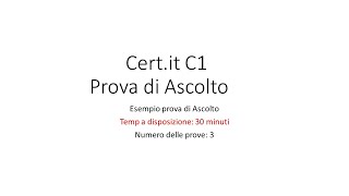 Certit C1  Ascolto [upl. by Branden]