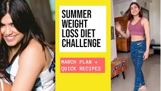 30 days Weight Loss Diet Plan Challenge to lose weight fast  March Challenge [upl. by Leamaj]