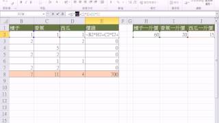 Excel固定欄位之計算2012112103團購水果的統計製作的第三種做法 [upl. by Norreg]