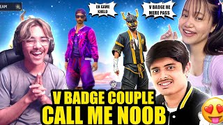 V Badge couple call me bot😡 i challenge them and they call me hacker  Garena free fire [upl. by Fabe931]