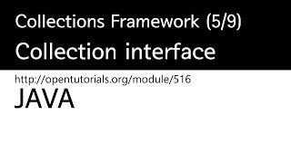 Java  Collections framework 59  Collection interface [upl. by Maxey]