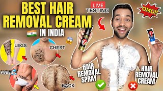 TESTING BEST HAIR REMOVAL CREAM  Hair Removal Spray VS Cream  Remove Unwanted Body Hair  ANKIT TV [upl. by Let]