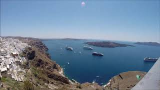 GREECE  SANTORINI  FIRA  DONKEY TRAIL RUN  600 steps  run view selfie beer [upl. by Aneele662]