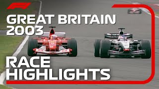 2003 British Grand Prix Race Highlights  DHL F1 Classics [upl. by Trueman]