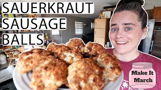 Cheesy Sauerkraut Sausage Balls  Keto Friendly  Make It March  Fermented Homestead [upl. by Charpentier]