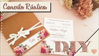 Como fazer Convite de Casamento Rústico DIY  Faça você mesmo  Tutoriais casamento [upl. by Susej]