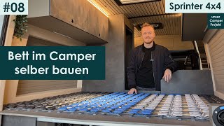 Bett im Camper selber bauen  Einfaches Bettsystem im Camper  Sprinter 4x4 Camper  DIY Ausbau 08 [upl. by Ano]