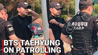 BTS Taehyung New Video on Patrolling wearing His SDT Military uniform Full Video 2024 [upl. by Ynnej912]