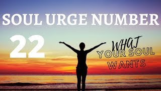 NUMEROLOGY  HEARTS DESIRE SOUL URGE NUMBER  22 [upl. by Renraw578]