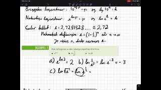 1B Logaritmer 3 Naturlige logaritmer eksempel 7 og python [upl. by Thinia]