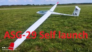 ASG29 6m Tangent self launch with 6S LiPo [upl. by Laram]