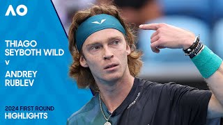 Thiago Seyboth Wild v Andrey Rublev Highlights  Australian Open 2024 First Round [upl. by Cacie344]