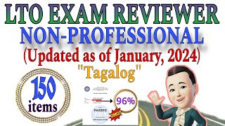 LTO EXAM REVIEWER FOR NONPROFESSIONAL TAGALOG UPDATED AS OF JANUARY 2024 [upl. by Boorman71]