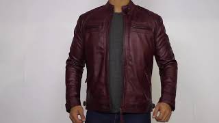 Classic Maroon Leather Jacket  FJackets [upl. by Ansell441]