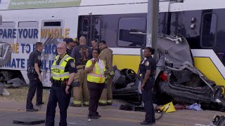 DART Train Collides With A Car Near Ledbetter Station In South Oak [upl. by Giles769]