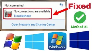 NOT CONNECTED No Connections Are Available Windows 7810 Method 1 100 Working in 2021 [upl. by Annawyt]