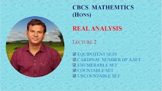 Real Analysis  Lecture 2 Equipotent sets Cardinal numbers Enumerable sets Mathematics Hons [upl. by Jenelle]