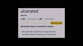 The meaning of ulcerated in English [upl. by Marco]