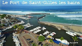 MA2 Le Port de StGilles vu du ciel un jour de forte houle  La Réunion 😎🇷🇪 [upl. by Longtin]