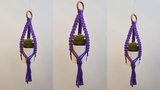 DIY mini PORTA MACETAS de MACRAME paso a pasoDIY Mini Macrame Plant Hanger Tutorial [upl. by Orit231]