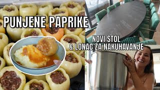 PUNJENE PAPRIKE I NOVI BLAGOVAONSKI STOL  VLOG  mama 4 djece [upl. by Alyehc402]