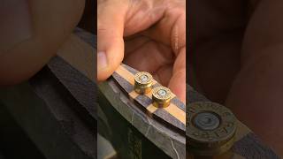 Art of Axe Hanging  Double cross wedge  9mm Shell casing craftsmanship satisfying [upl. by Lisle328]