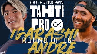 Kanoa Igarashi vs Jadson Andre  Outerknown Tahiti Pro  Round of 16 [upl. by Mackoff]